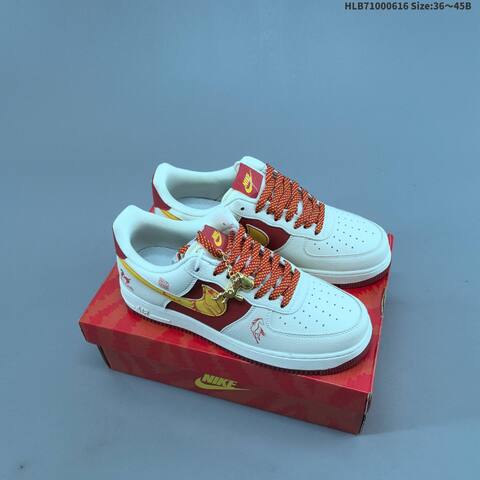Nike Air Force 1 07 LV8 DQ6628 White Red Black Gold EU 36-45 Sneaker - Unisex (BS-59918)