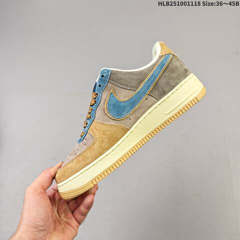Nike Air Force 1 07 Brown Blue Beige Cream EU 36-45 Sneaker - Unisex (BS-63496)