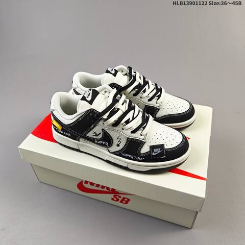 Nike SB Dunk Low White Black Grey Navy EU 36-45 Skate Shoe - Unisex (BS-63296)