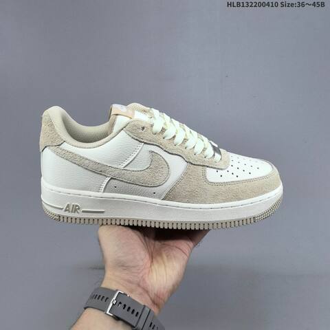 Nike Air Force 1 07 Low Black Tan Brown Beige EU 36-45 Sneaker - Unisex (BS-60842)