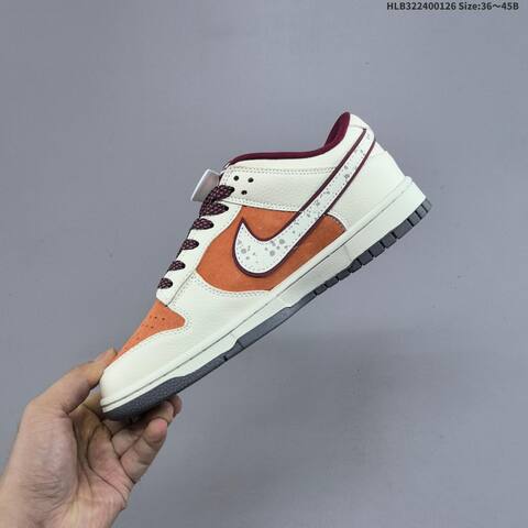 Nike Dunk SB Low Sail Orange Burgundy Grey EU 36-45 Skate Shoe - Unisex (BS-61739)