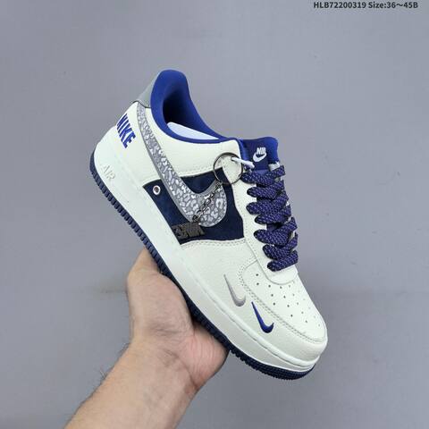 Nike Air Force 1 07 LV8 Off White Light Blue Yellow EU 36-45 Sneaker - Unisex (BS-61259)