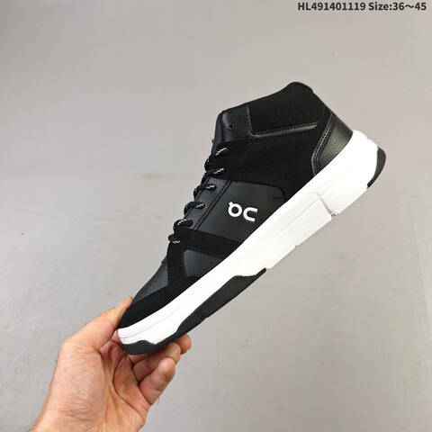 On THE ROGER Clubhouse Mid Black White EU 36-45 Sneaker Casual Sneakers - Unisex (BS-69802)