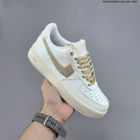 Nike Air Force 1 07 White Beige Gold Orange EU 36-45 Sneaker - Unisex (BS-60008)