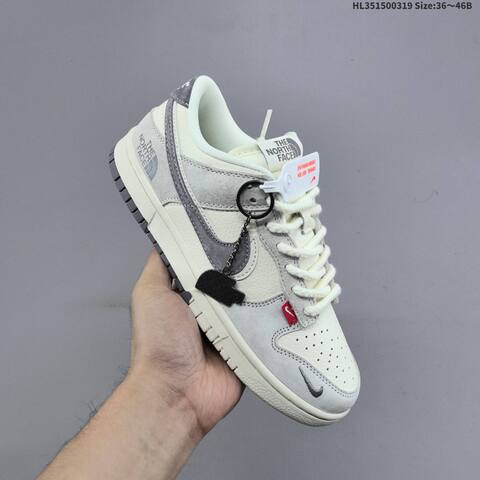 Nike SB Dunk Low The North Face Off White Light Grey Dark Grey Red EU 36-46 Skate Shoe - Unisex (BS-61251)