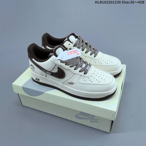 Nike Air Force 1 07 LV8 Off White Brown Red EU 36-45 Sneaker - Unisex (BS-62325)