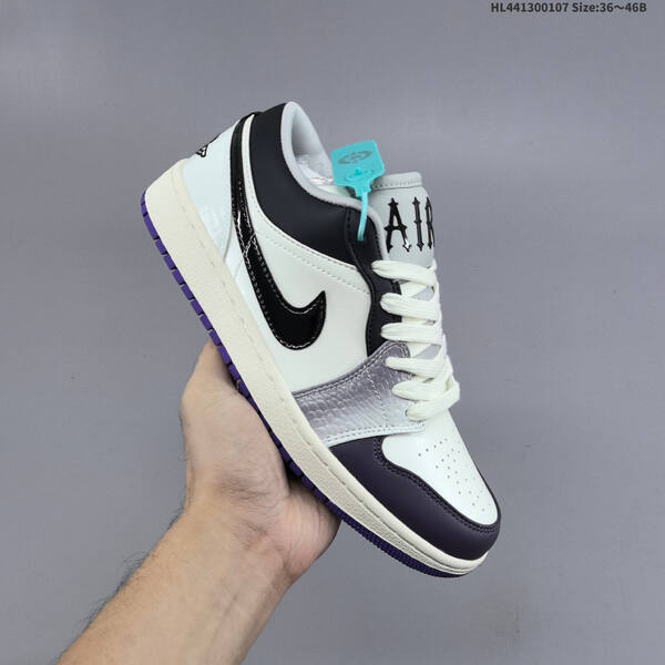 Jordan Air Jordan 1 Low White/Black/Purple EU 36-46 casual