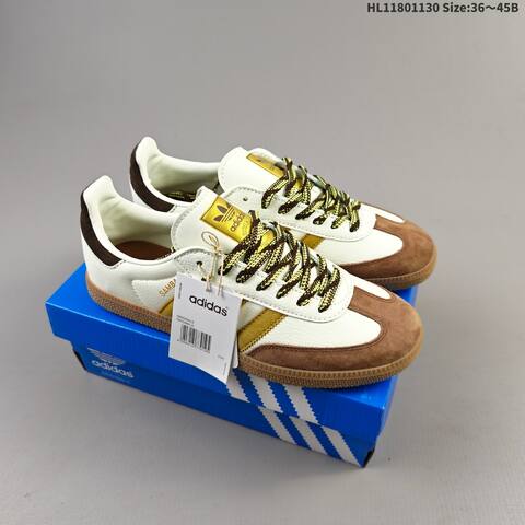 Adidas Samba Off White Brown Gold Gum EU 36-45 Skate Shoe - Unisex (BS-65397)