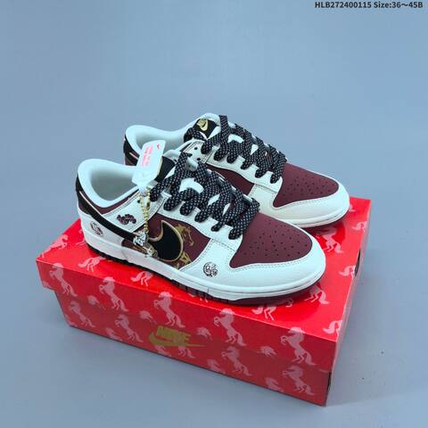 Nike Dunk SB Low Off White Dark Burgundy Black Gold EU 36-45 Skate Shoe - Unisex (BS-61965)