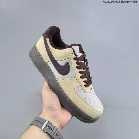 Nike Air Force 1 Low Beige Light Grey Dark Brown EU 36-45 Sneaker - Unisex (BS-60898)