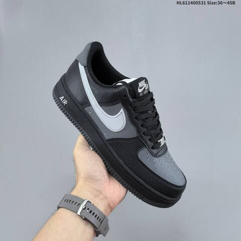 Nike Air Force 1 07 LV8 White Light Grey Black Dark Grey EU 36-45 Sneaker - Unisex (BS-60054)