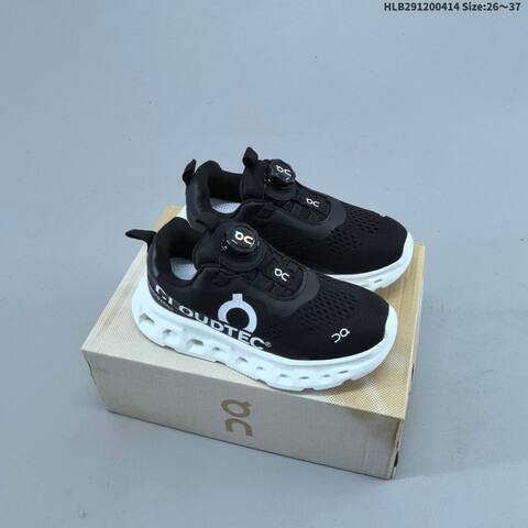 On Cloudtec Kids Black White Silver EU 26-37 Running Shoe - Women's (BS-60740)