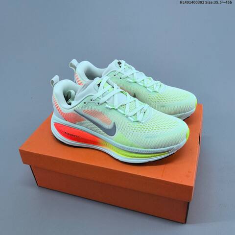 Nike Vomero 18 ReactX Air Zoom White Black Neon Green Orange EU 35 5-45 Running Shoe - Unisex (BS-61481)