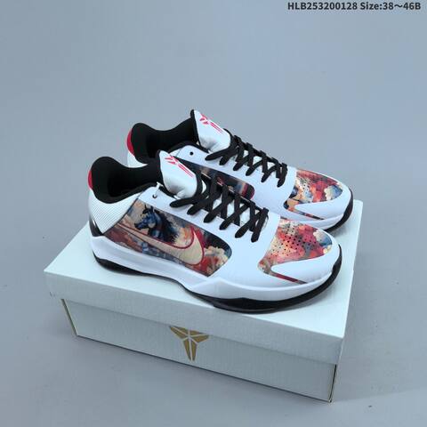 Nike Zoom Kobe V White Purple Red Blue Black EU 38-46 Basketball Shoe - Unisex (BS-61701)