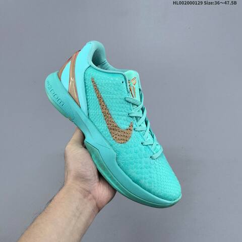 Nike Kobe 6 Protro Statue Of Liberty Turquoise Metallic Gold EU 36-47 5 Basketball Shoe - Unisex (BS-61677)
