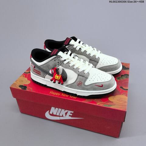 Nike SB Dunk Low Year Of The Horse Sail Burgundy Black Red White EU 36-45 Skate Shoe - Unisex (BS-61458)