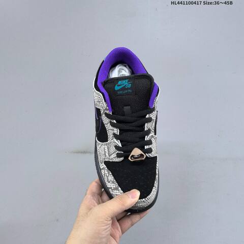 Nike Dunk SB Low Pro Black Grey Purple Blue EU 36-45 Skate Shoe - Unisex (BS-60663)