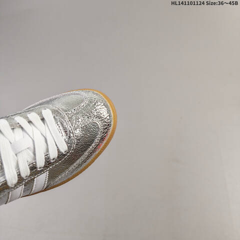 Adidas Samba Vegan OG JR0035 Metallic Silver White Gum Brown EU 36-45 Skate Shoe - Unisex (BS-65497)