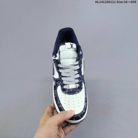 Nike Air Force 1 07 Low White Navy Blue Orange EU 36-45 Sneaker - Unisex (BS-61852)