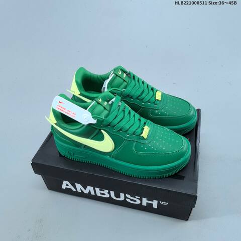 Nike Ambush x Air Force 1 07 Low Phantom Black Pine Green Citron EU 36-45 Sneaker - Unisex (BS-60405)