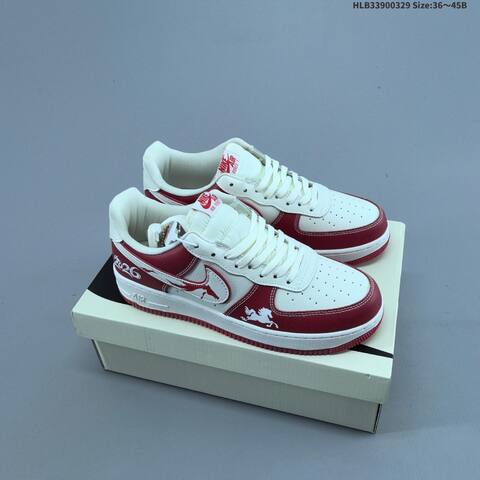 Nike Air Force 1 07 White Dark Grey Red EU 36-45 Sneaker - Unisex (BS-61039)
