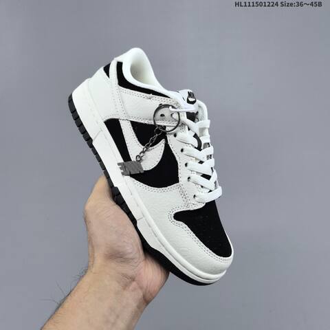 Nike SB Dunk Low Retro DIY White Black EU 36-45 Skate Shoe - Unisex (BS-62483)