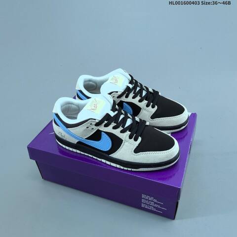Nike SB Dunk Low Black Light Grey Light Blue White EU 36-46 Skate Shoe - Unisex (BS-60959)
