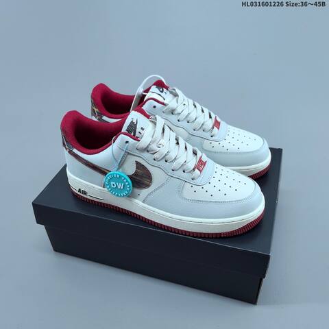Nike Air Force 1 Low Off White Dark Red Sail Brown EU 36-45 Sneaker - Unisex (BS-62431)