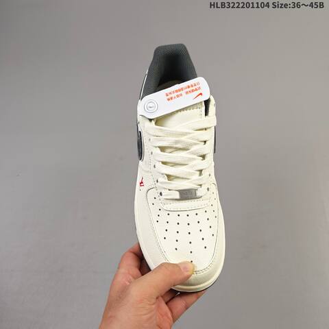 Nike Air Force 1 07 LV8 MZ9588-811 Off White Dark Grey Red EU 36-45 Sneaker - Unisex (BS-63883)