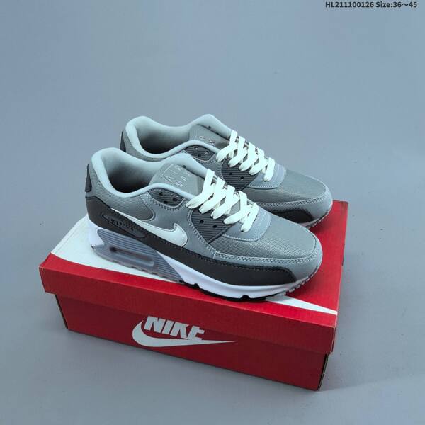 Nike Air Max 90 Cream Beige White Grey Dark Grey White EU 36-45 running shoe