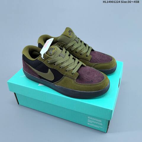 Nike SB Force 58 Purple Brown White Olive Black EU 36-45 Skate Shoe - Unisex (BS-62494)