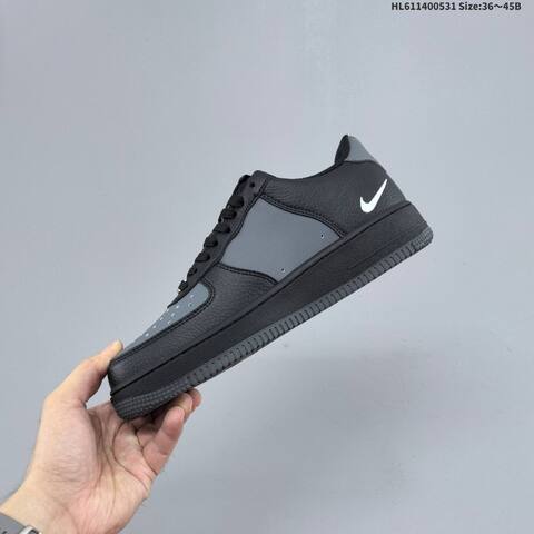 Nike Air Force 1 07 LV8 White Light Grey Black Dark Grey EU 36-45 Sneaker - Unisex (BS-60054)