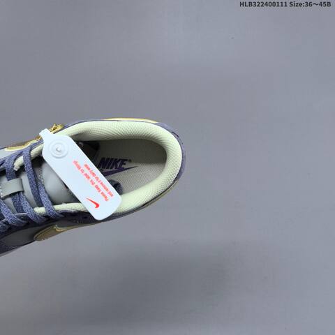 Nike Dunk Low Retro DIY Light Grey Purple Gold White EU 36-45 Skate Shoe - Unisex (BS-62058)
