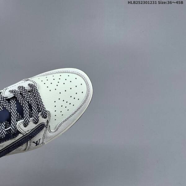 Nike Air Jordan 1 white/navy blue/grey with monogram print EU 36-45 lifestyle