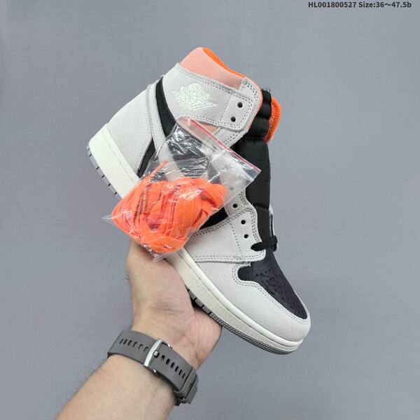 Jordan Air Jordan 1 Retro High OG neutral grey / black / white with orange lining 36~47.5 basketball