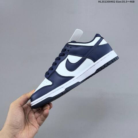 Nike Dunk Low White Navy Blue EU 35 5-46 Skate Shoe - Unisex (BS-60974)