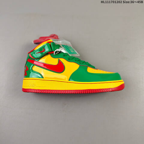 Nike Air Force 1 Mid 07 Green Yellow Red EU 36-45 Sneaker - Unisex (BS-62877)