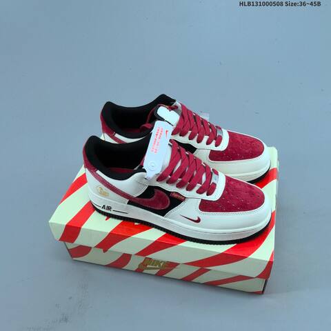 Nike Air Force 1 07 LV8 Beige Black Red White EU 36-45 Sneaker - Unisex (BS-60461)