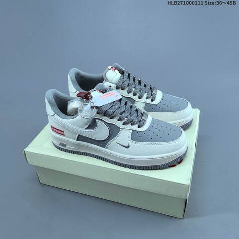 Nike Air Force 1 07 LV8 White Grey Black Red EU 36-45 Sneaker - Unisex (BS-62063)