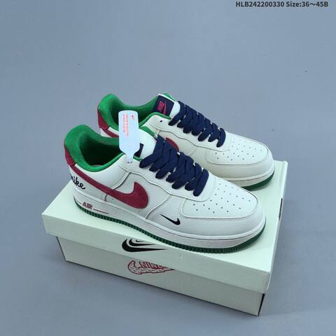 Nike Air Force 1 07 Low Off White Red Green Navy Blue EU 36-45 Sneaker - Unisex (BS-61031)