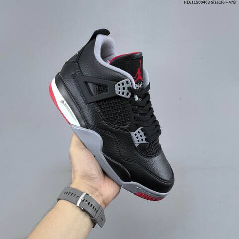 Air Jordan 4 Retro Bred Reimagined AIR JORDAN 4 Aj4 Lifestyle (BS-66346)