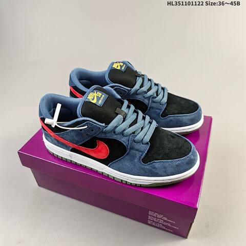 Nike SB Dunk Low Navy Black Red White Olive EU 36-45 Skate Shoe - Unisex (BS-63254)