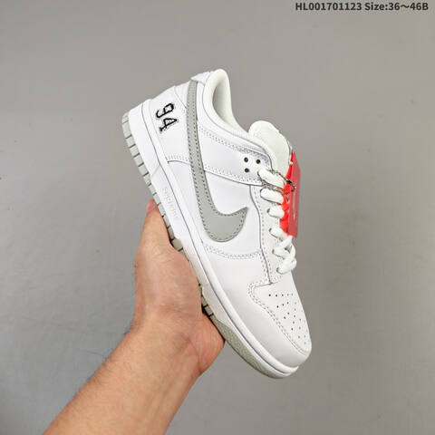 Nike Supreme x Nike SB Dunk Low Pro White Red Silver EU 36-46 Skate Shoe - Unisex (BS-63230)