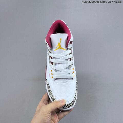 Air Jordan 3 Retro Cardinal Red AIR JORDAN 3 Aj3 Lifestyle (BS-66684)