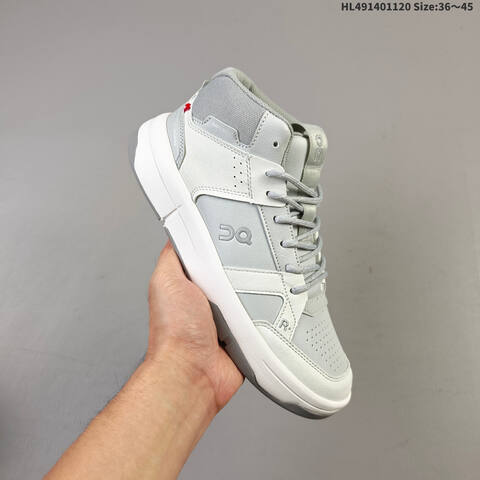 On THE ROGER Clubhouse Mid Light Grey White EU 36-45 Sneaker Casual Sneakers - Unisex (BS-69800)