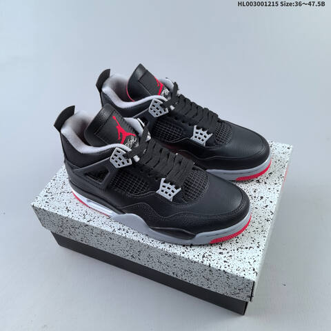 Air Jordan 4 Retro Bred Reimagined 2024replica AIR JORDAN 4 Aj4 4 2024 Lifestyle (BS-67430)