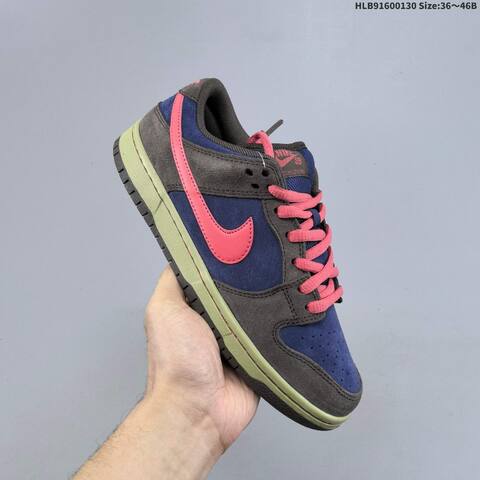 Nike SB Dunk Low Navy Blue Dark Brown Coral Light Olive EU 36-46 Skate Shoe - Unisex (BS-61640)