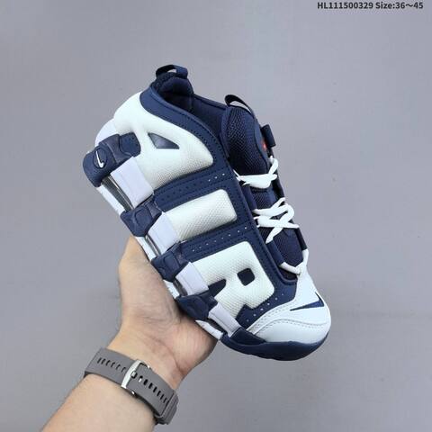 Nike Air More Uptempo Low White Navy Blue EU 36-45 Basketball Shoe - Unisex (BS-61042)