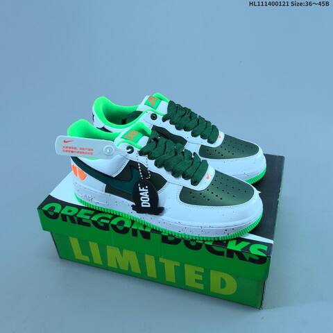 Nike Air Force 1 07 White Dark Green Bright Green Orange Black EU 36-45 Sneaker - Unisex (BS-61843)