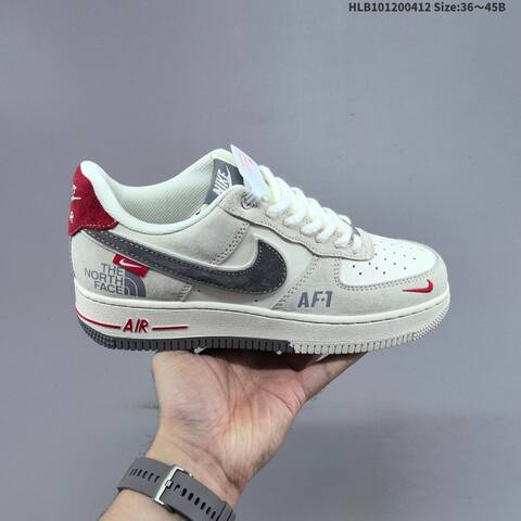 Nike Air Force 1 07 LV8 Light Grey Off White Red Black EU 36 45 Skate Shoe EU 36-45 - Unisex (BS-60803)